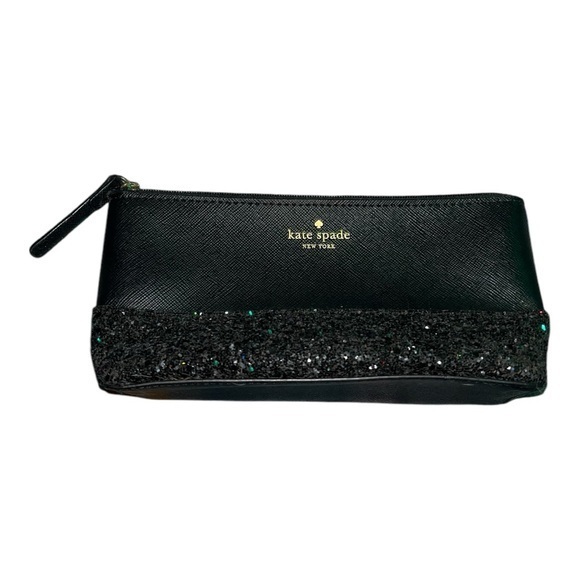 🩵 Kate Spade Greta Court Little Shiloh Sparkle Clutch Bag Cityscape BLACK - Picture 1 of 5